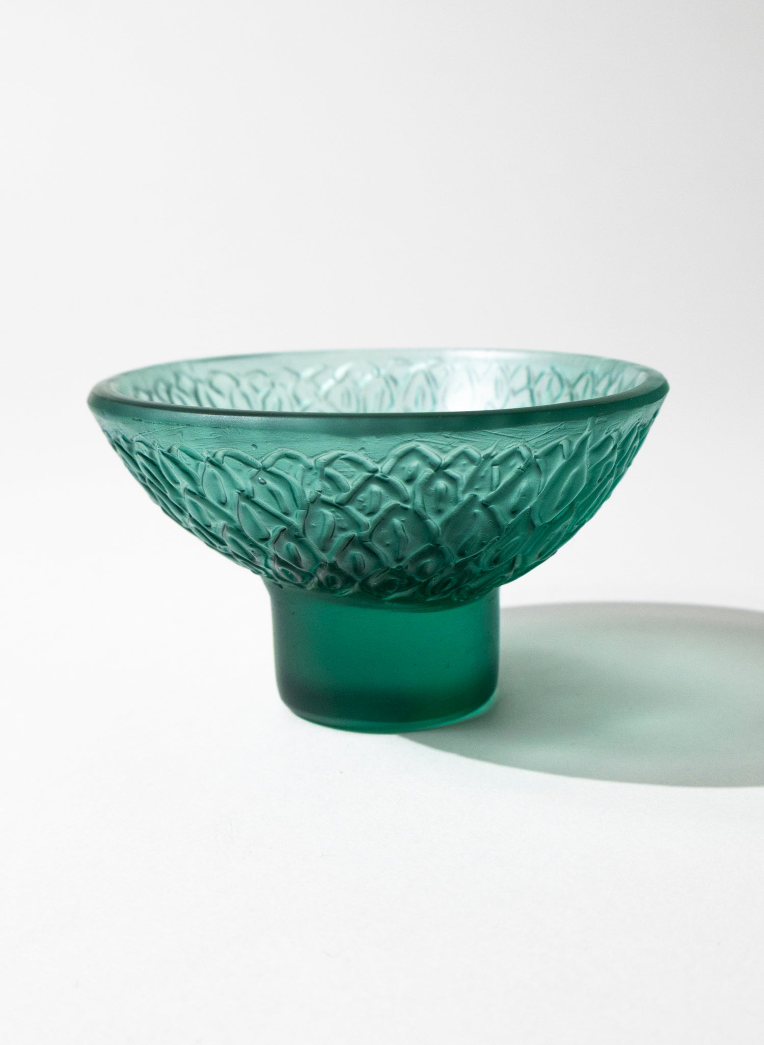 Lead Crystal Jade - Oval Carved Bowl