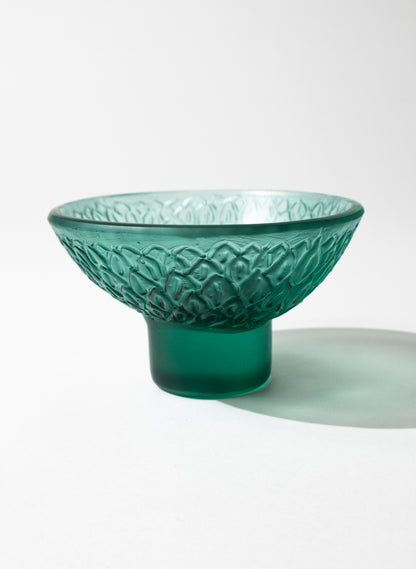 Lead Crystal Jade - Oval Carved Bowl