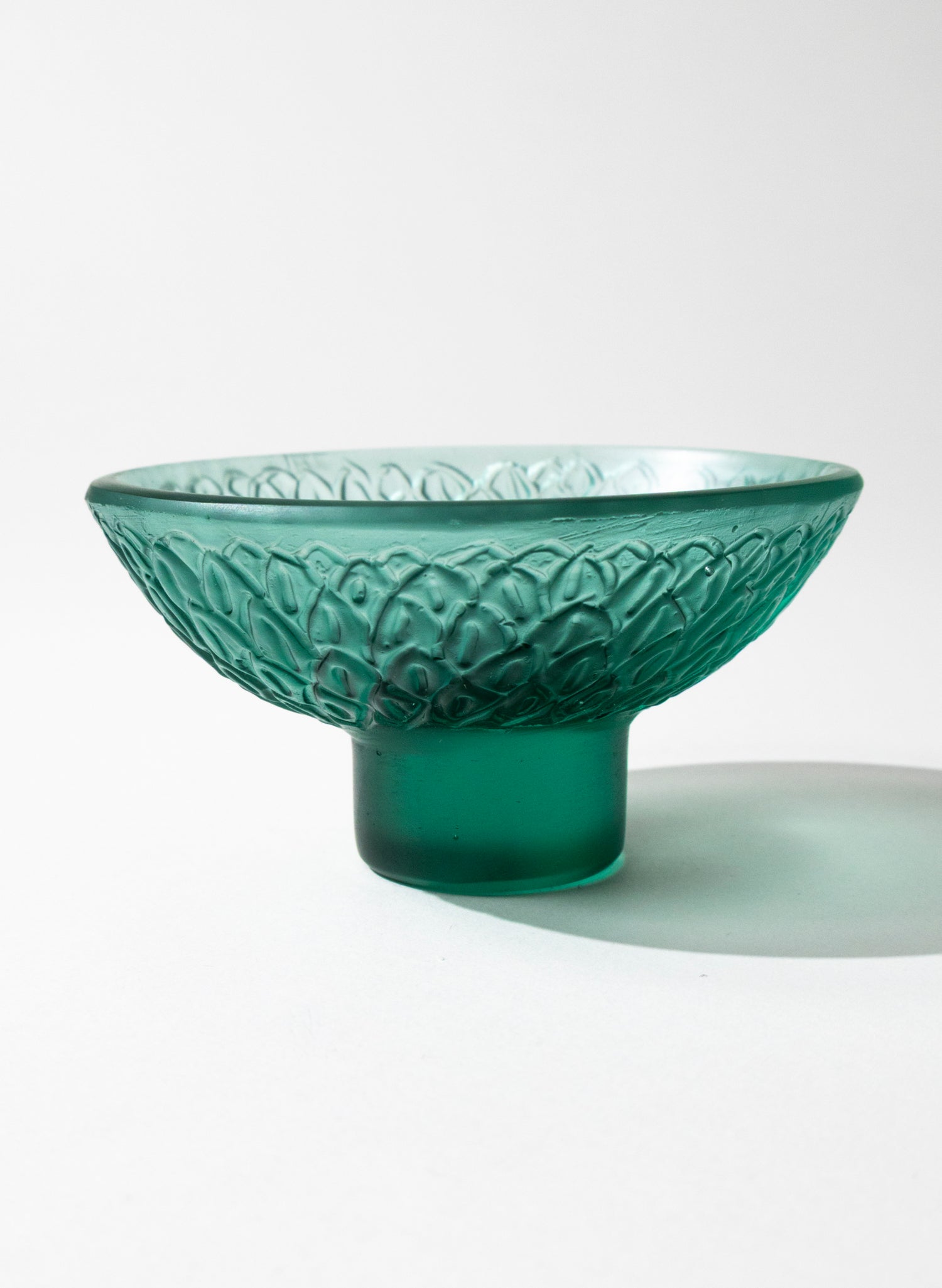Lead Crystal Jade - Oval Carved Bowl