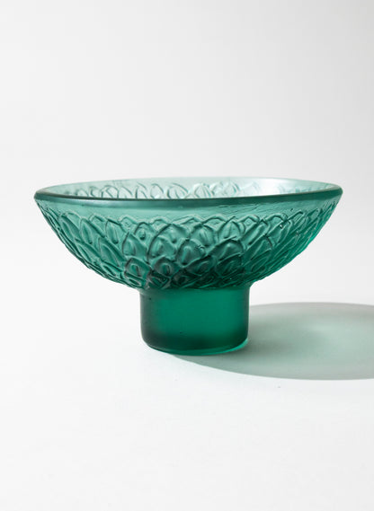 Lead Crystal Jade - Oval Carved Bowl