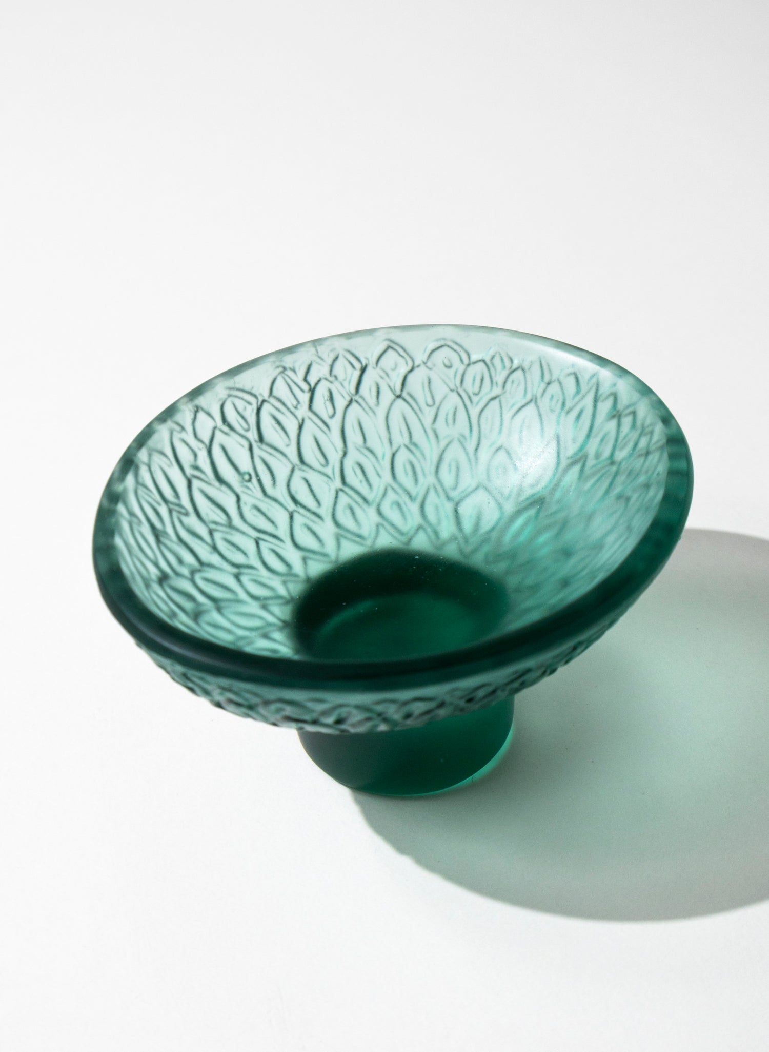Lead Crystal Jade - Oval Carved Bowl