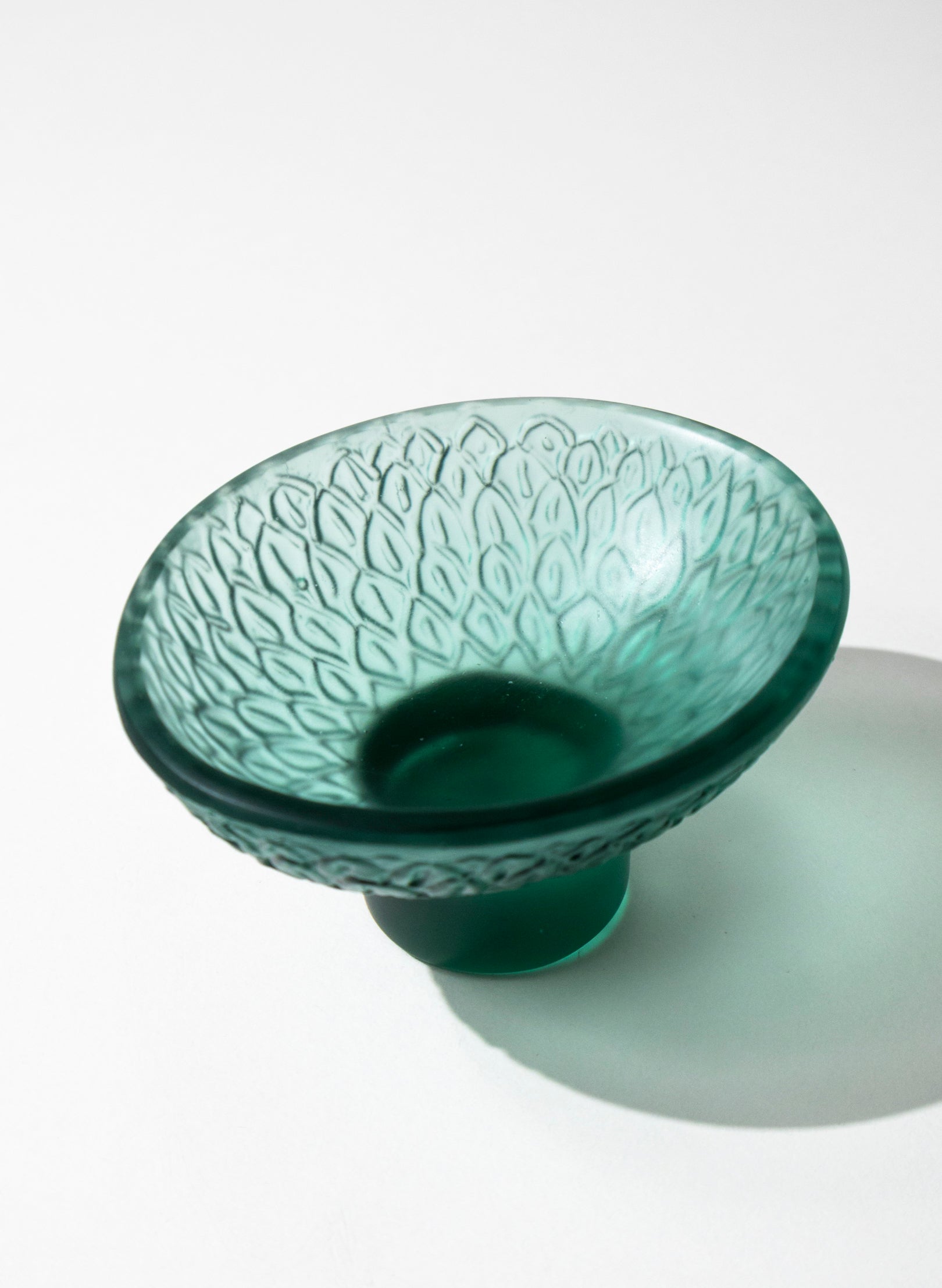 Lead Crystal Jade - Oval Carved Bowl