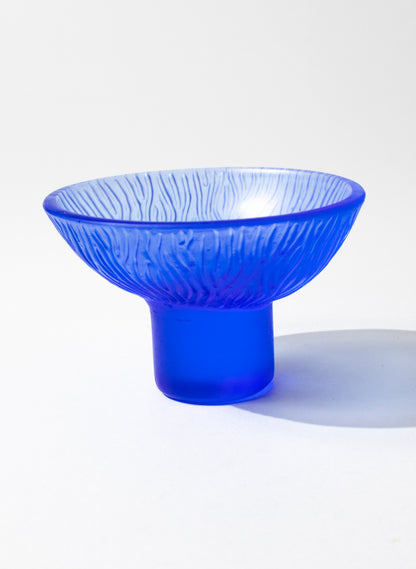 Lead Crystal Cobalt - Oval Carved Bowl