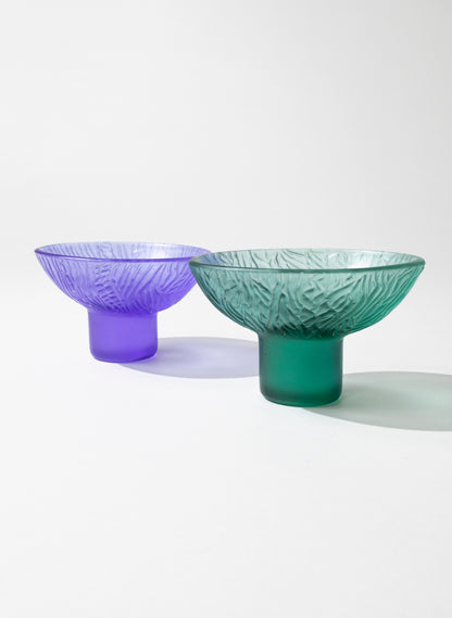 Lead Crystal Jade - Oval Carved Bowl