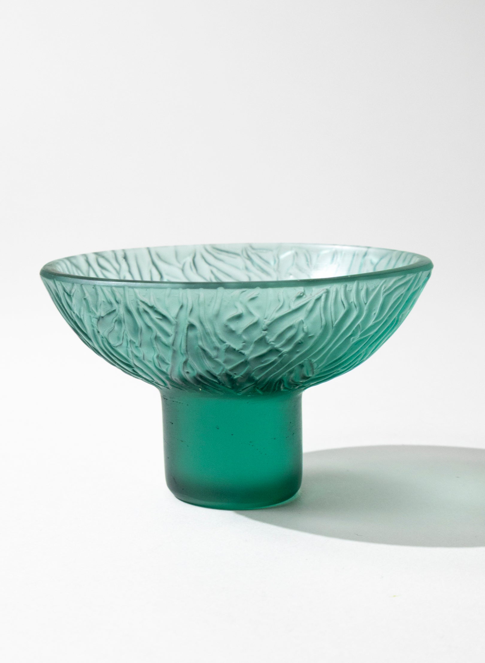 Lead Crystal Jade - Oval Carved Bowl
