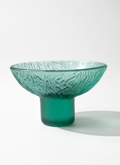 Lead Crystal Jade - Oval Carved Bowl
