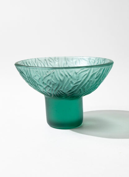 Lead Crystal Jade - Oval Carved Bowl