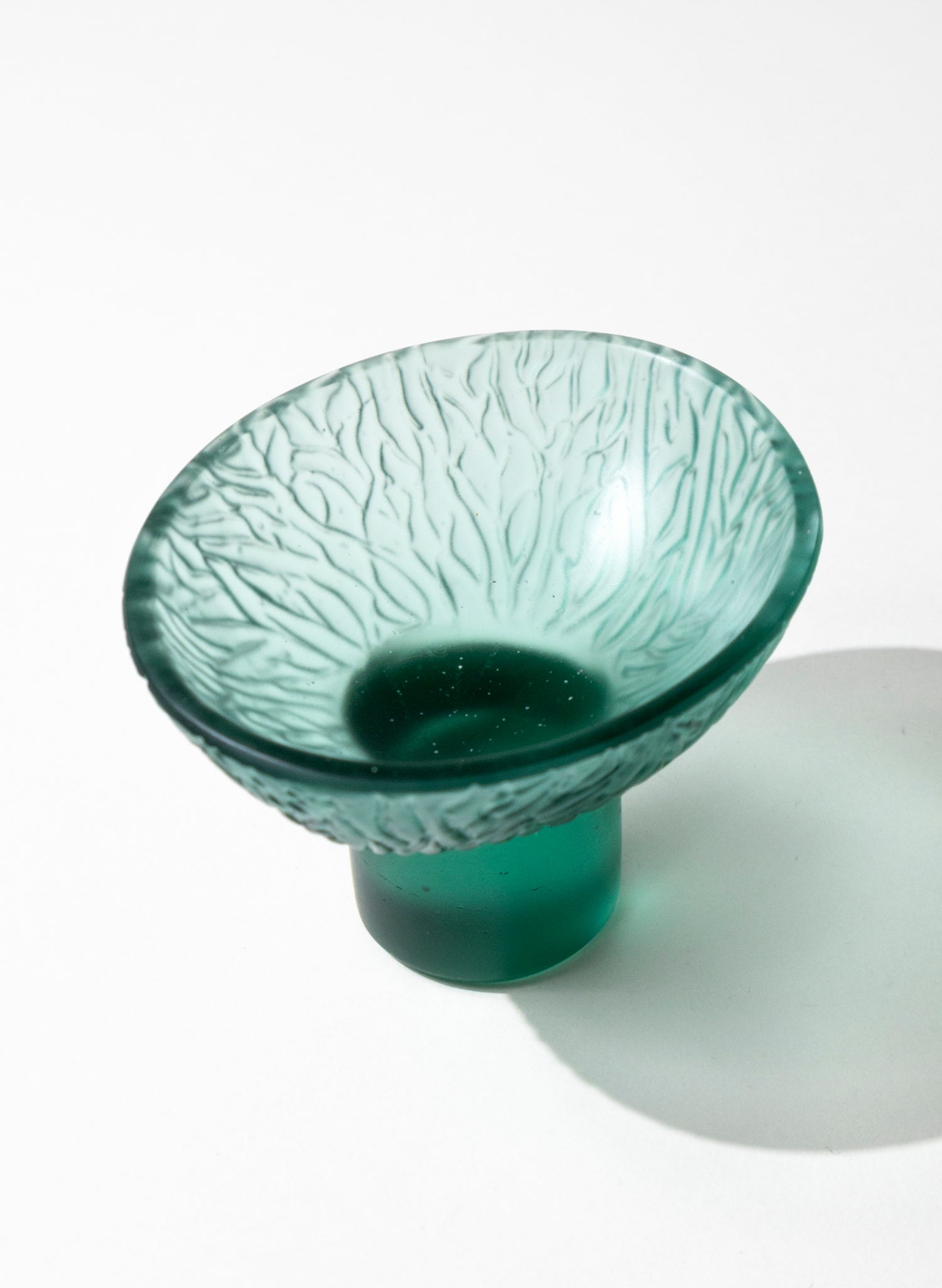 Lead Crystal Jade - Oval Carved Bowl