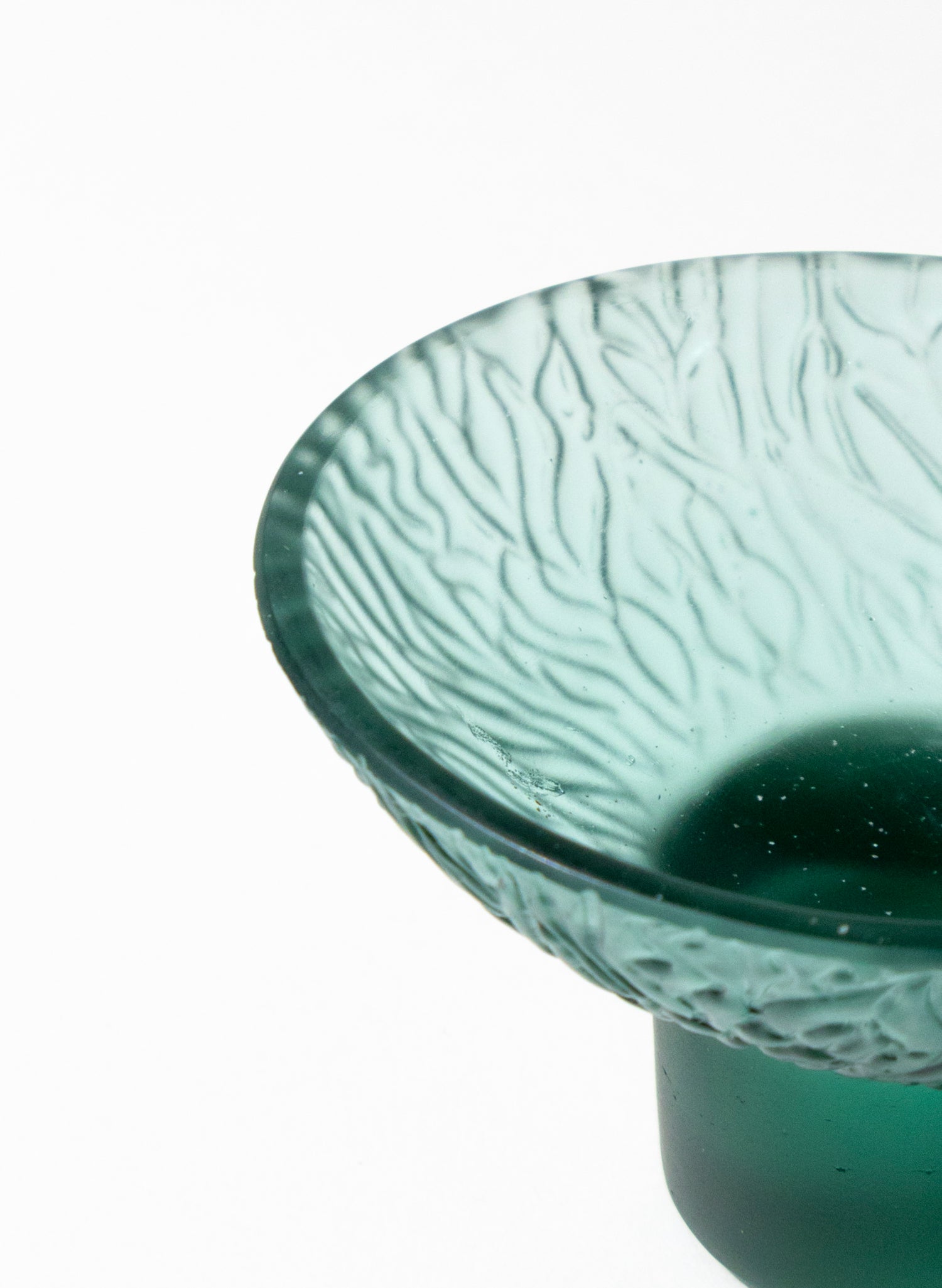 Lead Crystal Jade - Oval Carved Bowl