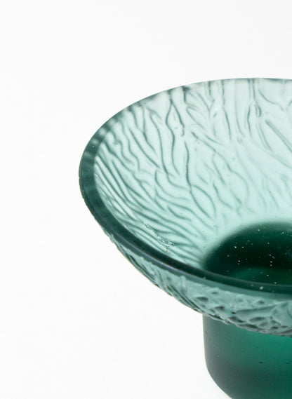 Lead Crystal Jade - Oval Carved Bowl