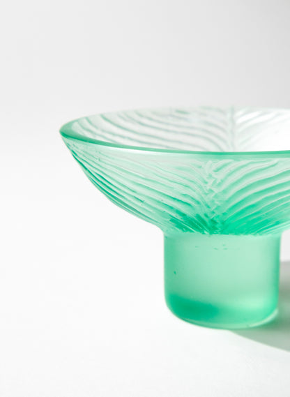 Lead Crystal Lagoon - Oval Carved Bowl