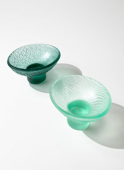 Lead Crystal Lagoon - Oval Carved Bowl