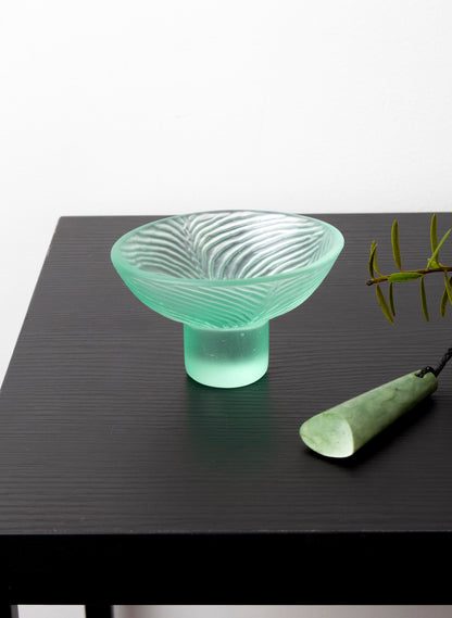 Lead Crystal Lagoon - Oval Carved Bowl