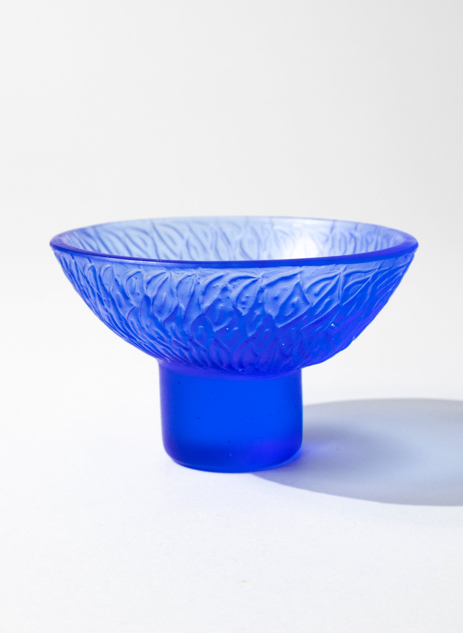 Lead Crystal Cobalt - Oval Carved Bowl