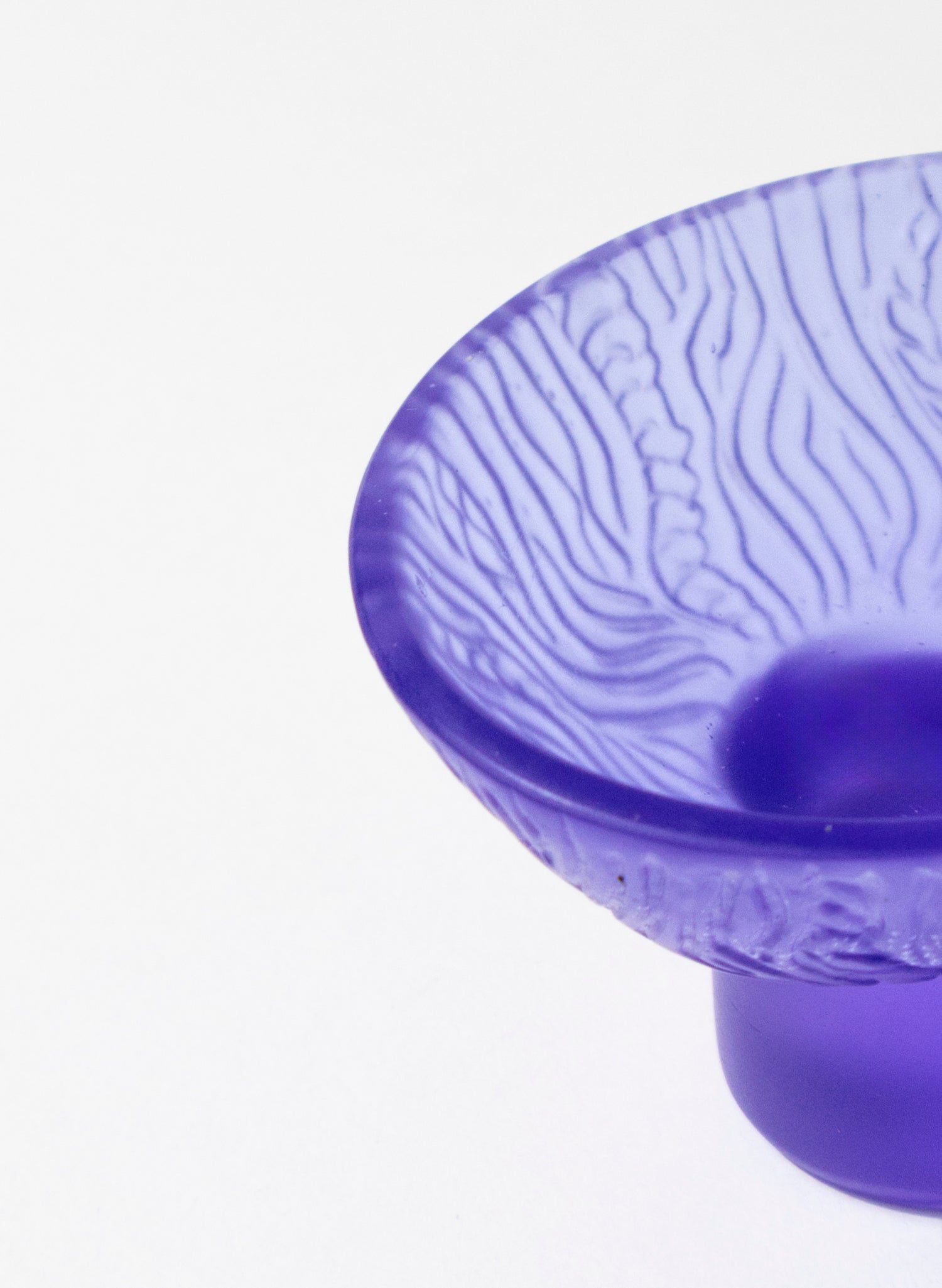 Lead Crystal Hyacinth - Oval Carved Bowl