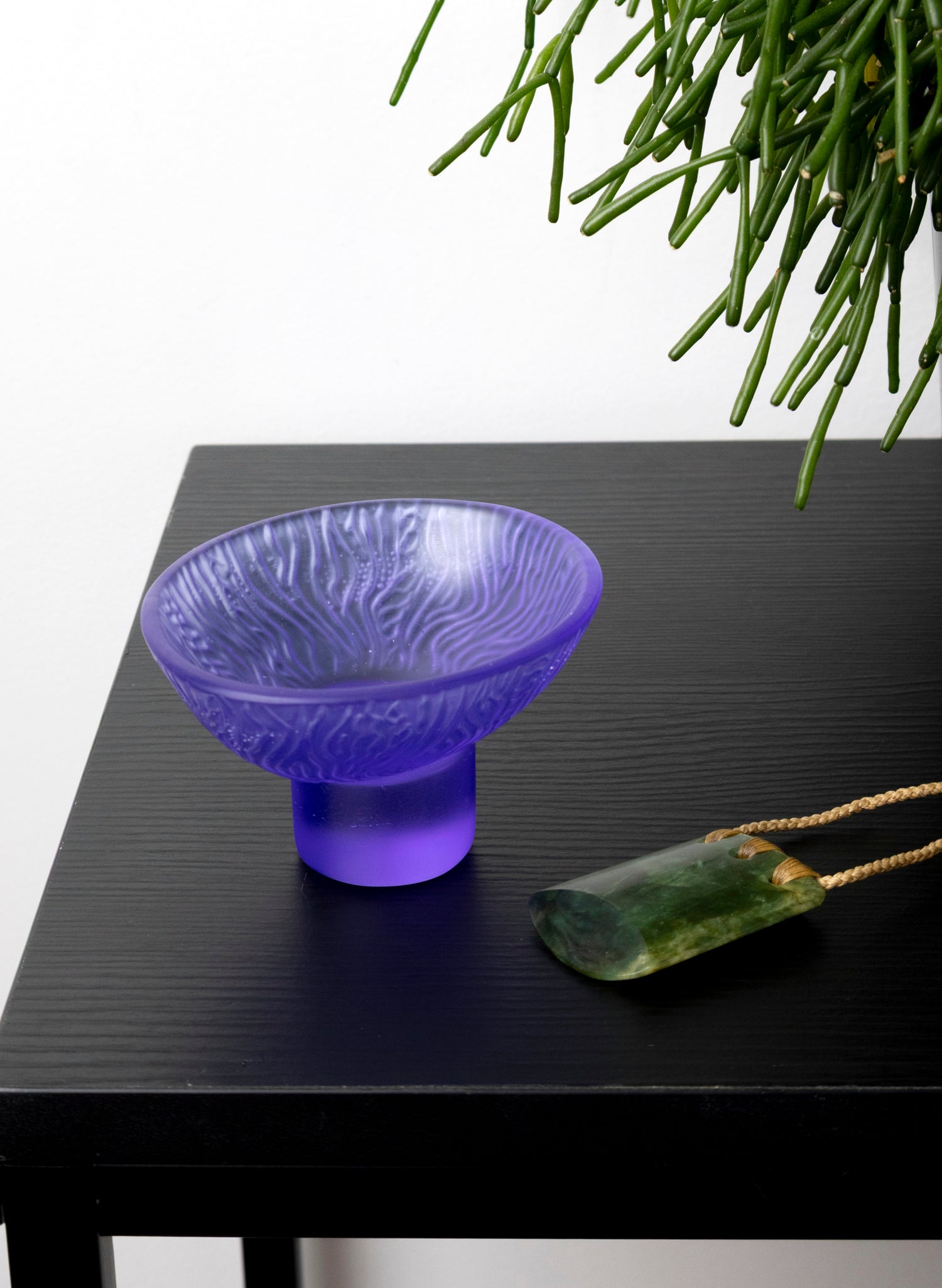 Lead Crystal Hyacinth - Oval Carved Bowl