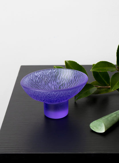Lead Crystal Hyacinth - Oval Carved Bowl