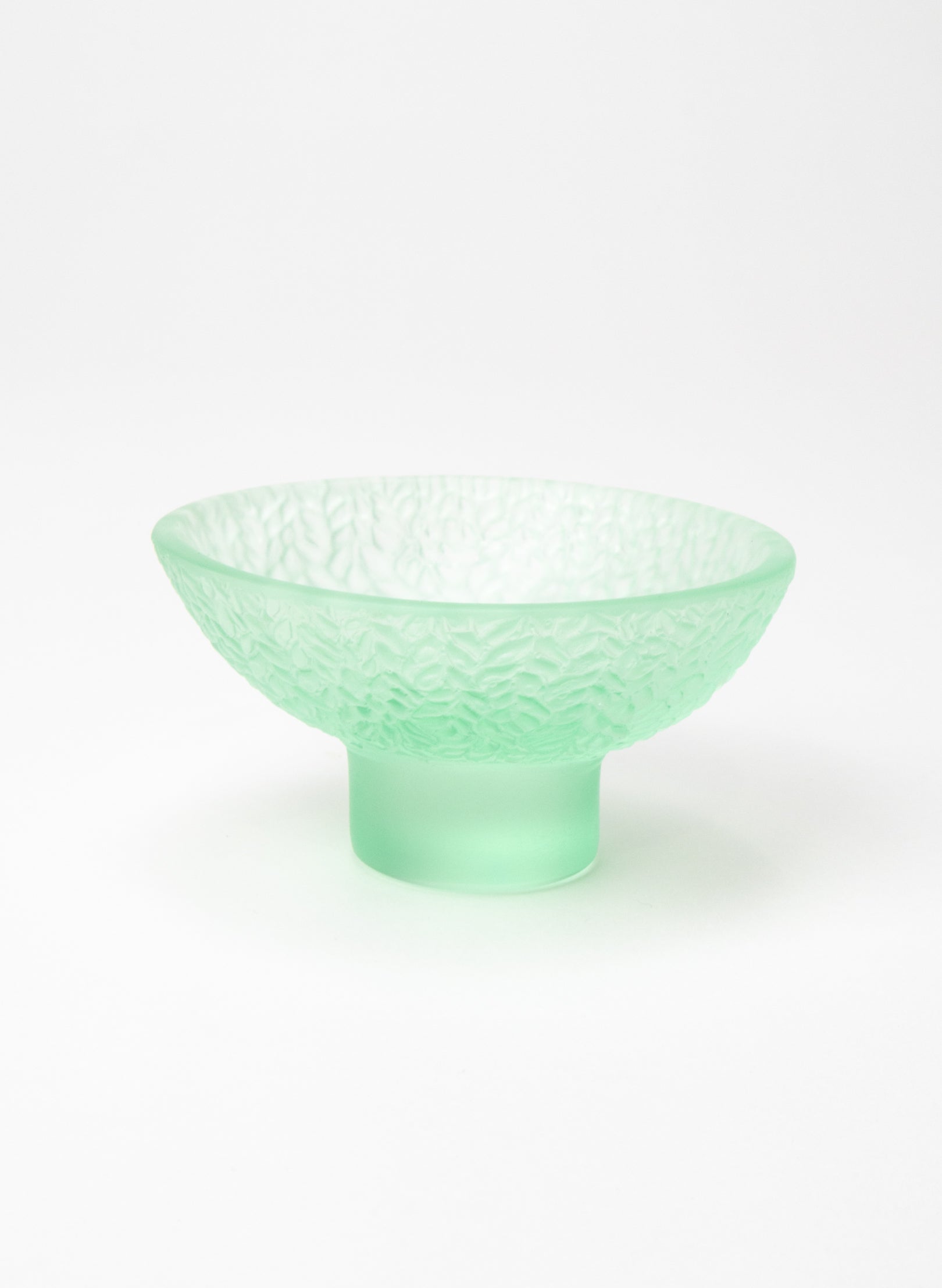 Lead Crystal Pale Lagoon - Oval Carved Bowl