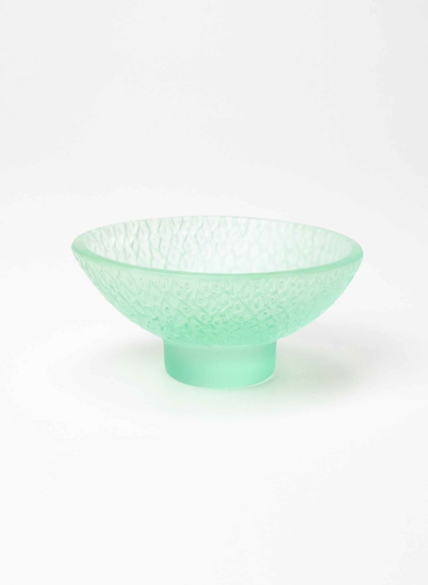 Lead Crystal Pale Lagoon - Oval Carved Bowl