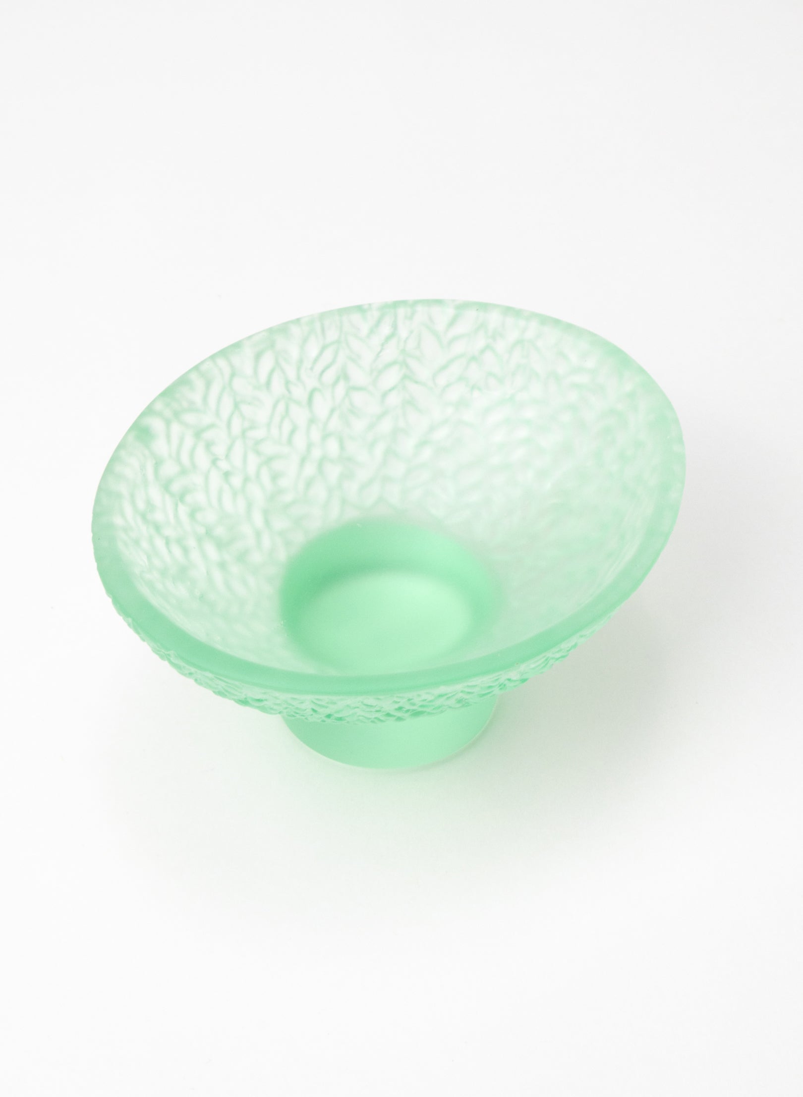 Lead Crystal Pale Lagoon - Oval Carved Bowl