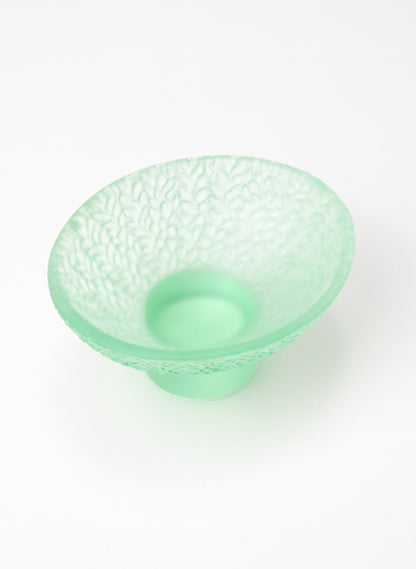 Lead Crystal Pale Lagoon - Oval Carved Bowl