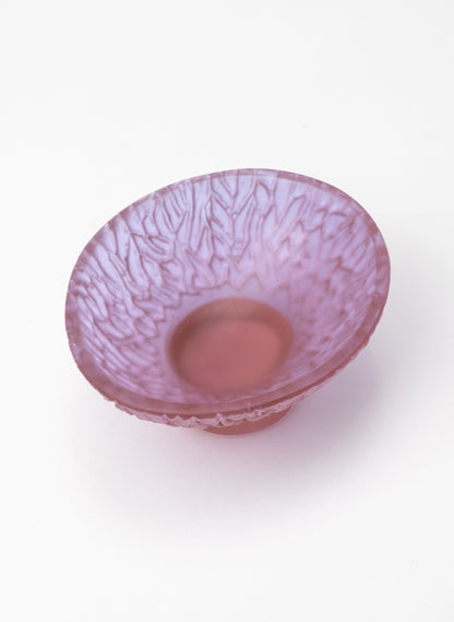 Lead Crystal Lavender Fields - Oval Carved Bowl
