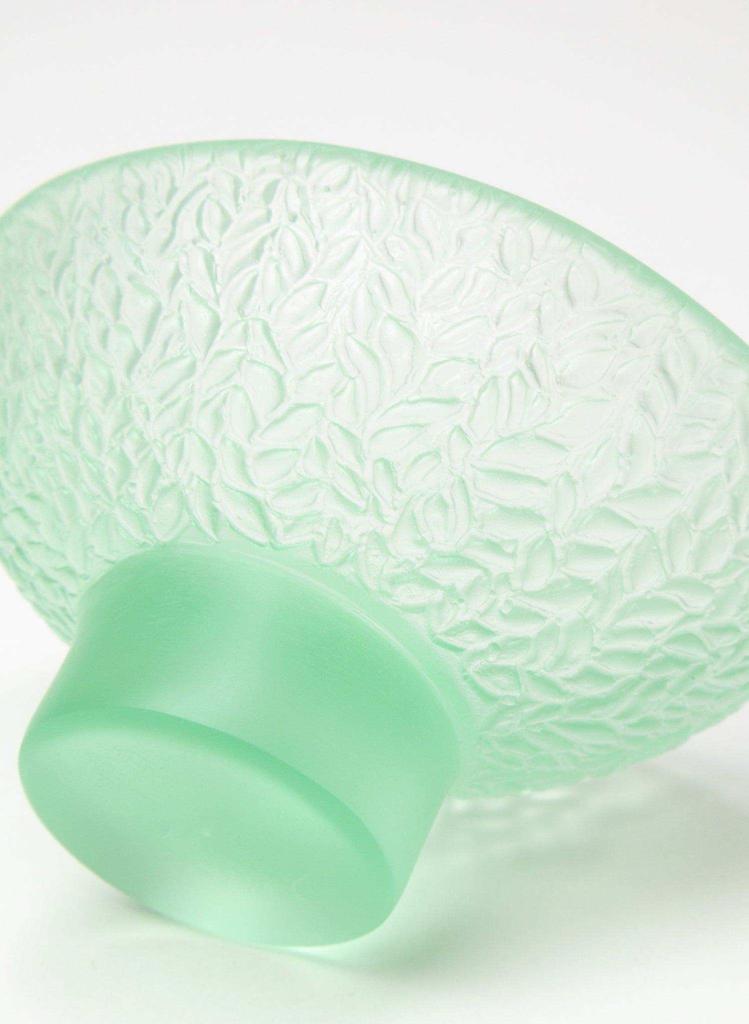 Lead Crystal Pale Lagoon - Oval Carved Bowl