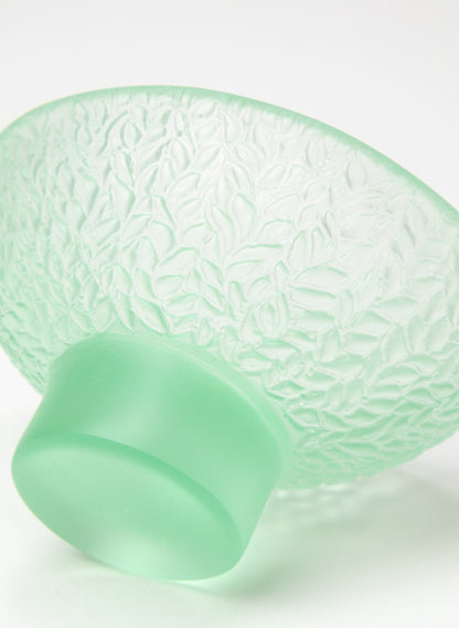 Lead Crystal Pale Lagoon - Oval Carved Bowl