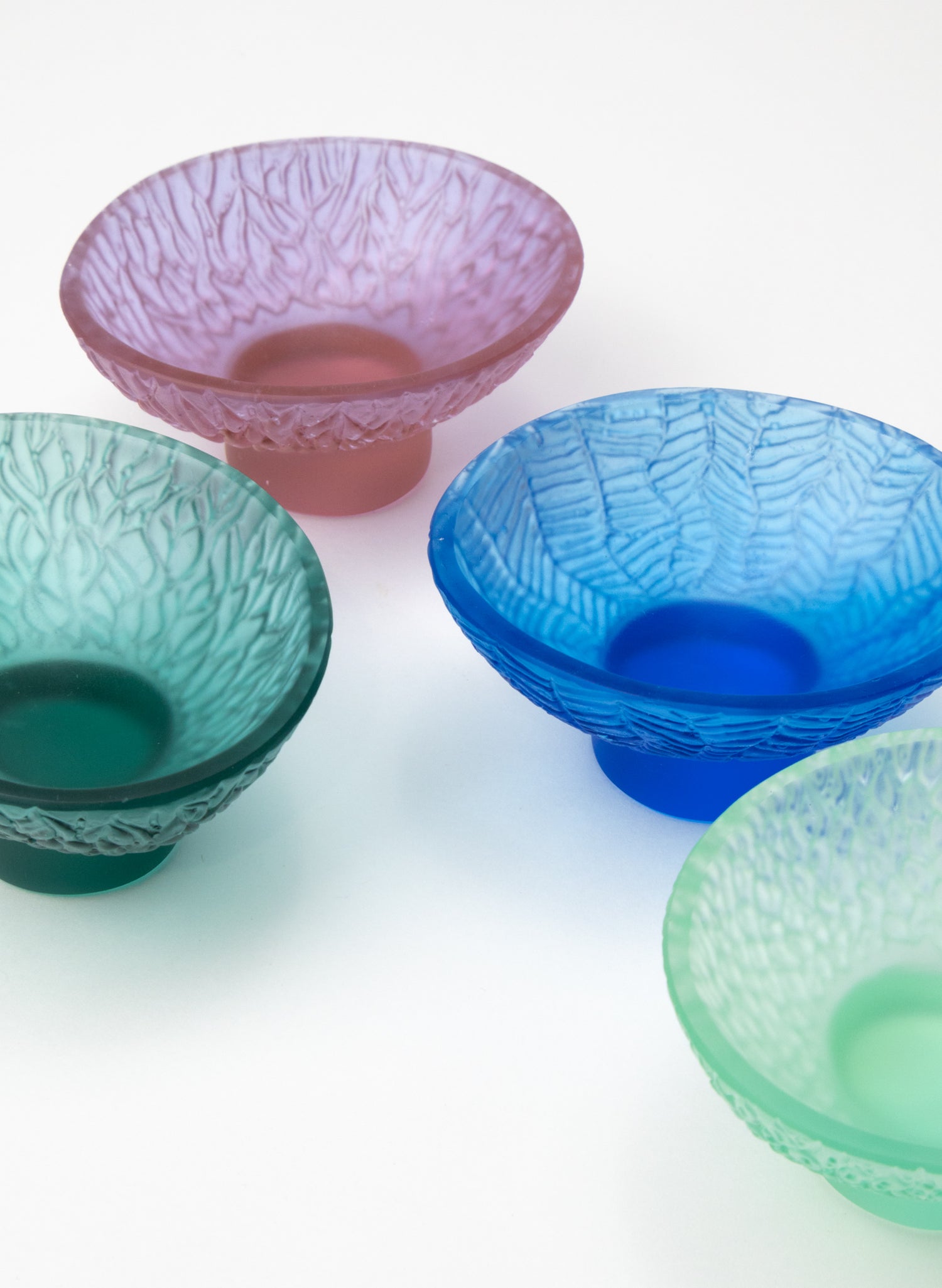 Lead Crystal Jade - Oval Carved Bowl