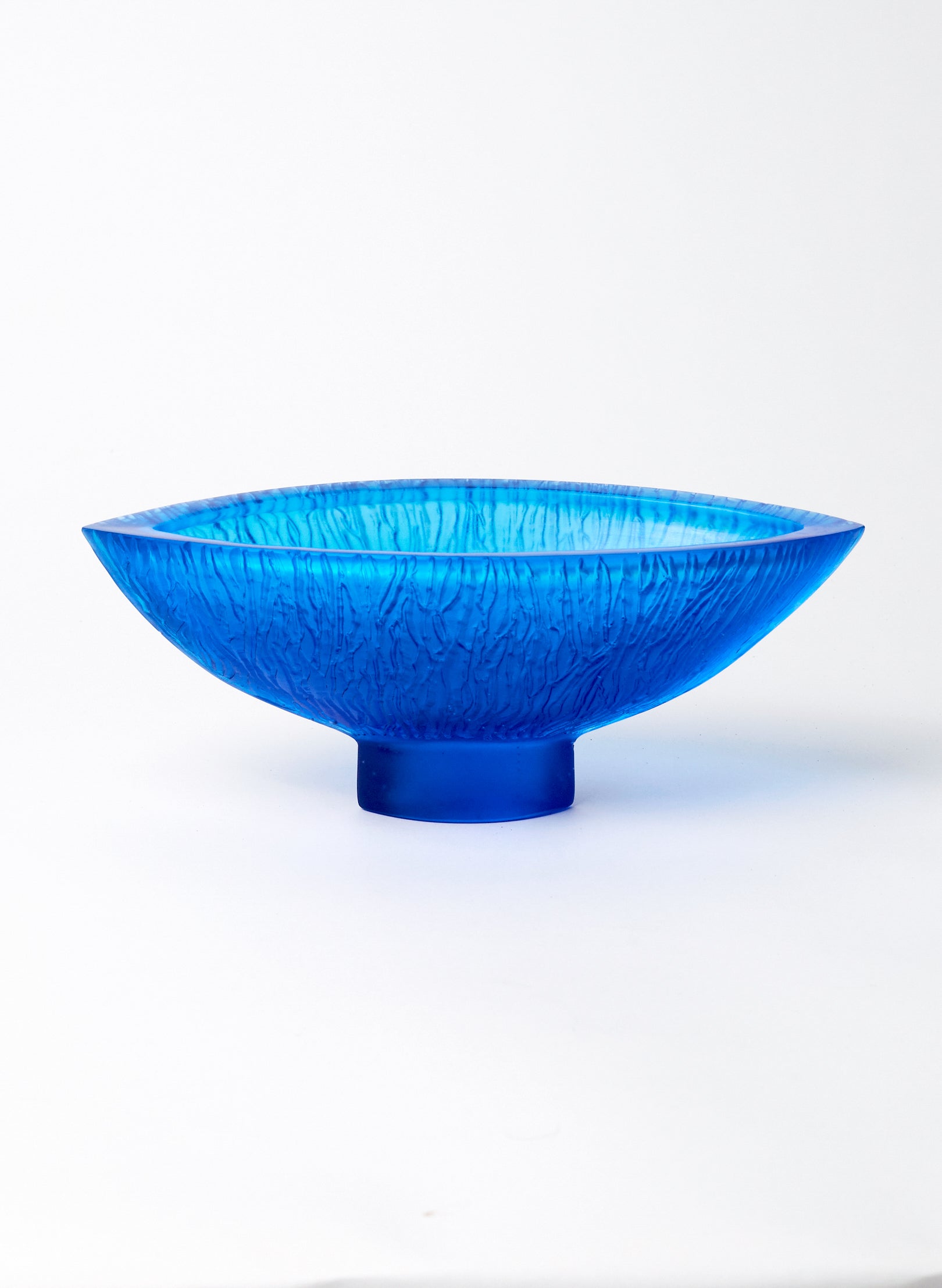 Lead Crystal Aquamarine - Carved Bowl Series