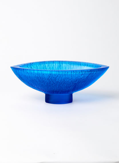 Lead Crystal Aquamarine - Carved Bowl Series