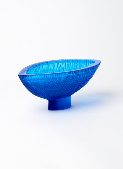 Lead Crystal Aquamarine - Carved Bowl Series