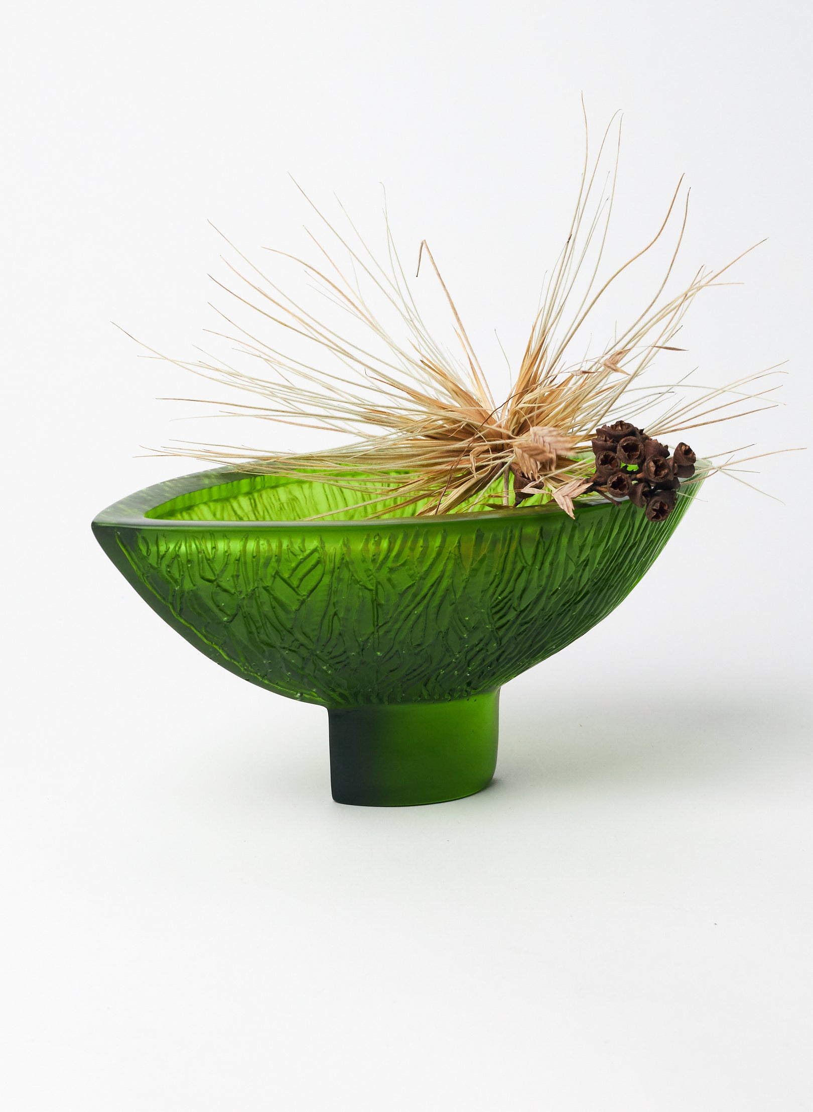 Lead Crystal Olive - Carved Bowl Series