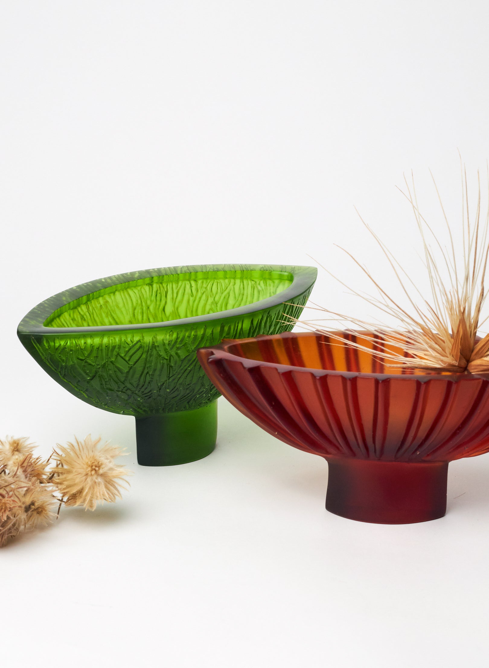 Lead Crystal Olive - Carved Bowl Series
