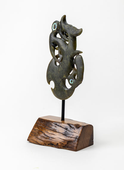 Manaia Pounamu on a Stand