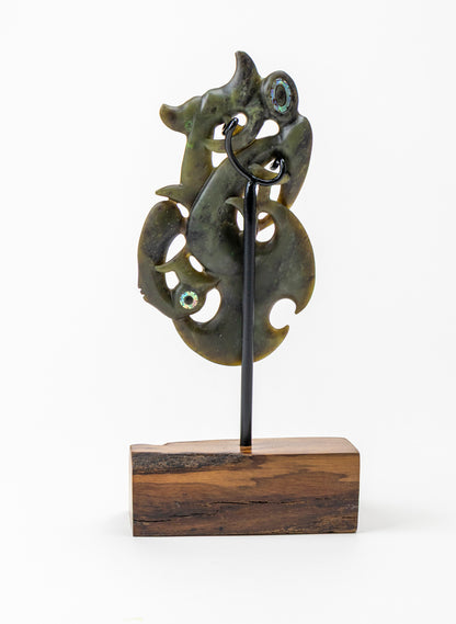 Manaia Pounamu on a Stand