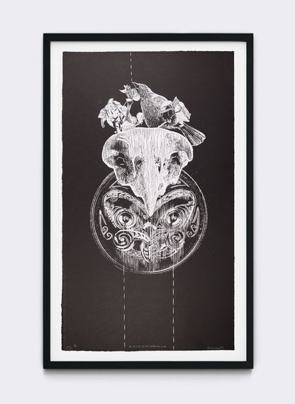 Waharua (Contact Point) - Mixed Media Print | FRAMED