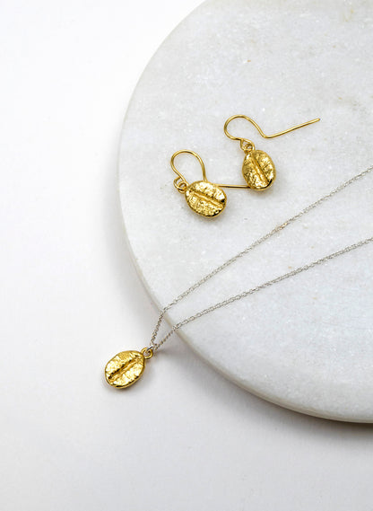 Coffee Bean Earrings - Gold
