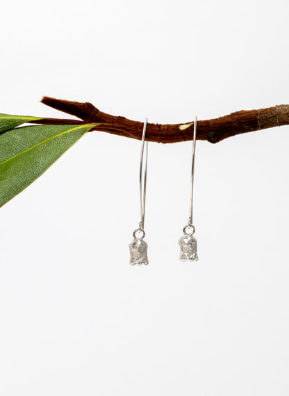 Rātā Long Hook Earrings - Sterling Silver