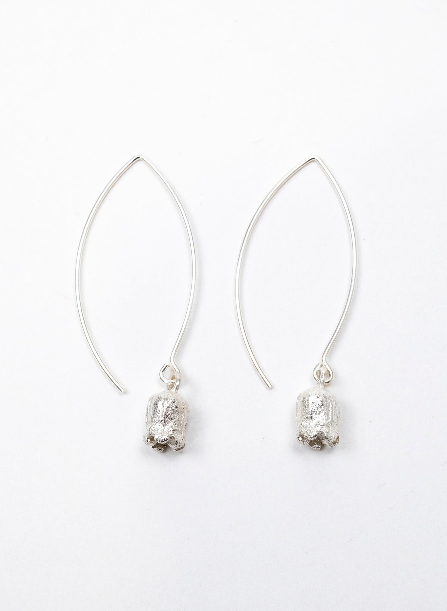 Rātā Long Hook Earrings - Sterling Silver