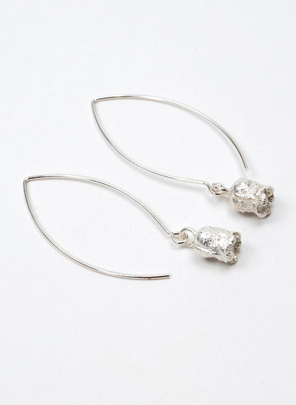 Rātā Long Hook Earrings - Sterling Silver