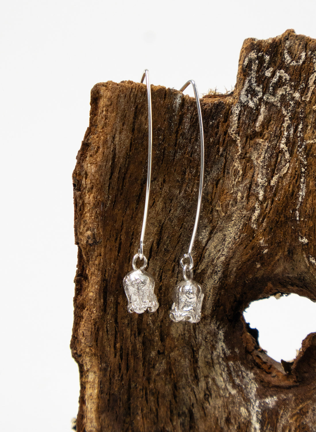 Rātā Long Hook Earrings - Sterling Silver