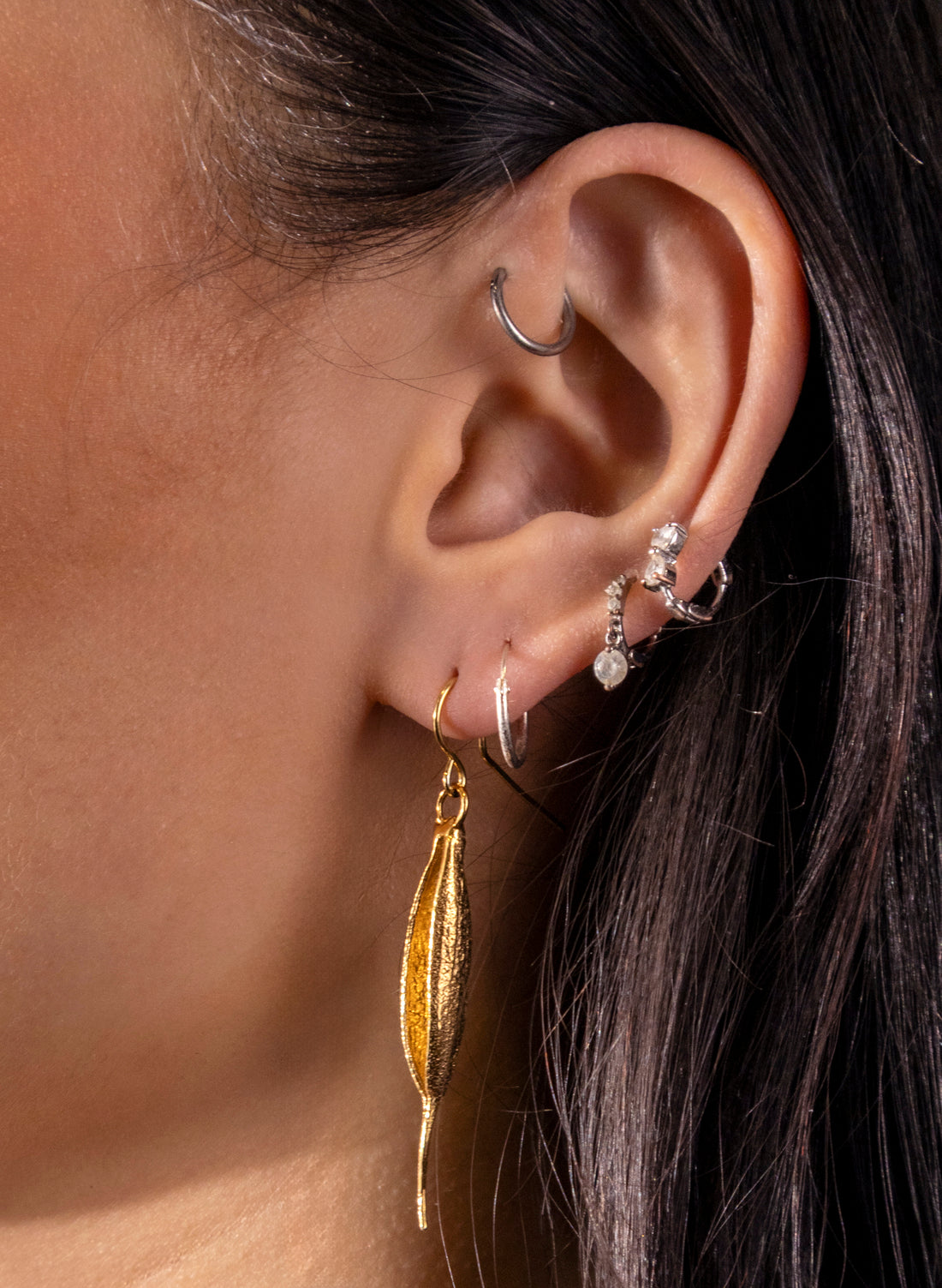 Rewarewa Earrings - Gold In &amp; Out