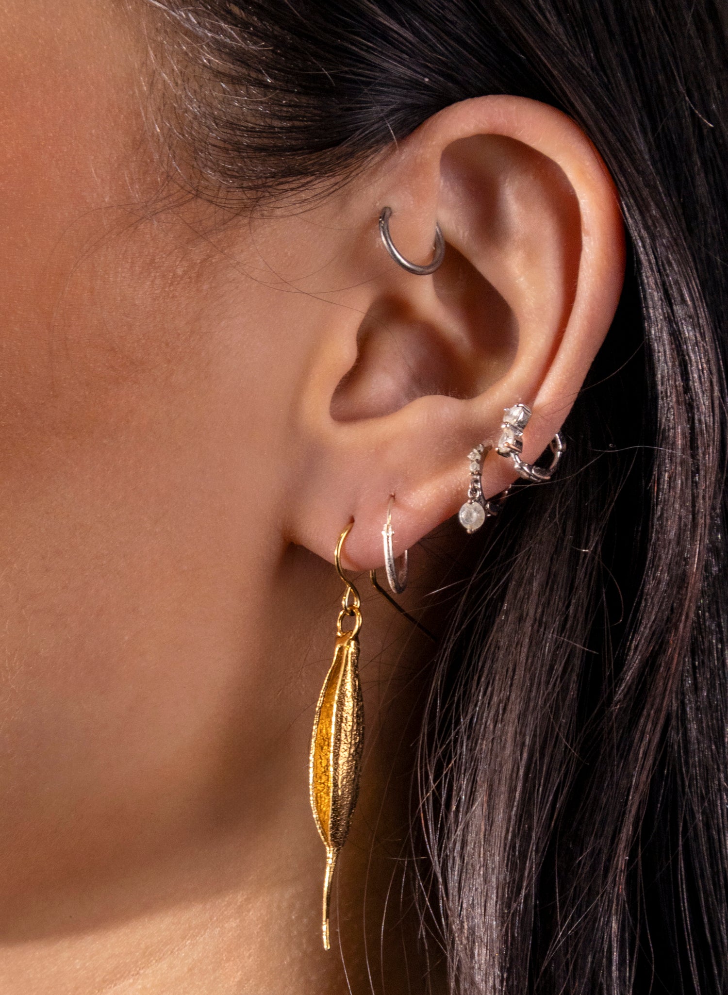 Rewarewa Earrings - Gold In &amp; Out