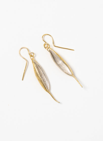 Rewarewa Earrings - Gold &amp; Silver