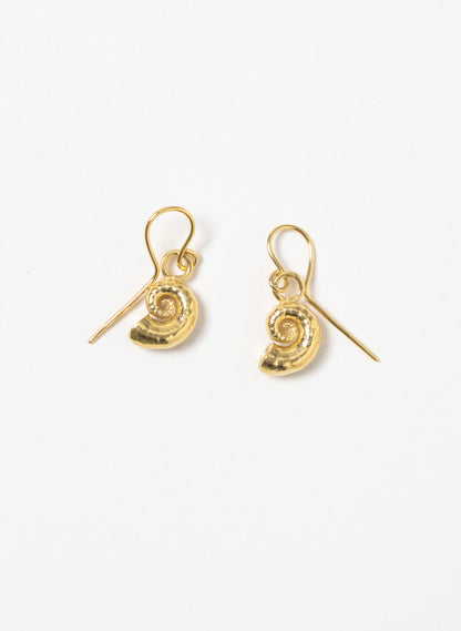 Spiral Shell Earrings - Gold