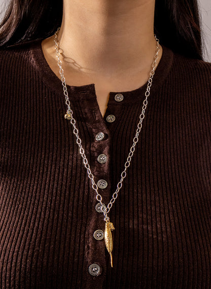 Rewarewa, Mānuka &amp; Rātā Necklace - Gold