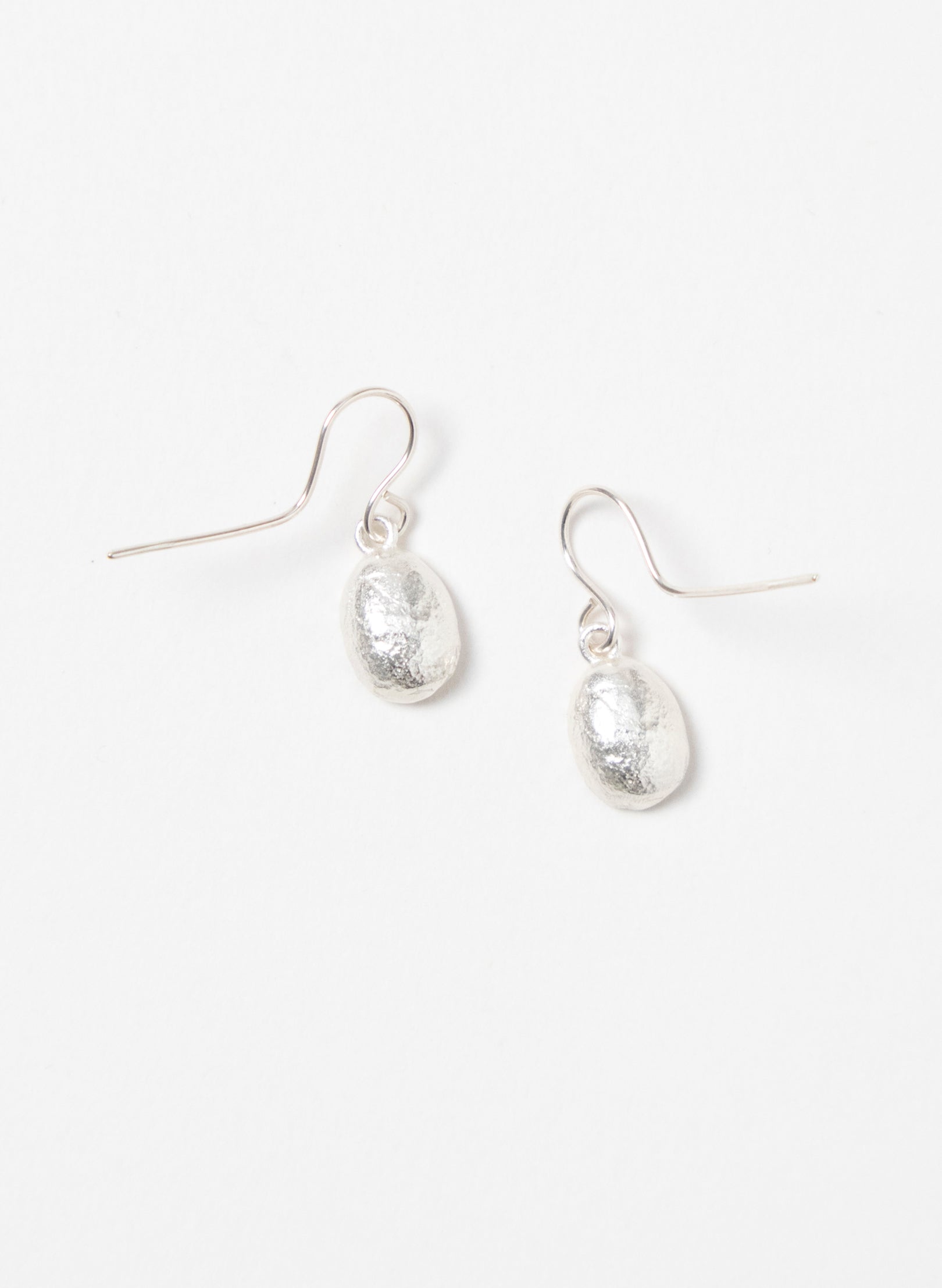 Coffee Bean Earrings - Silver