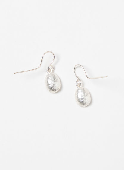 Coffee Bean Earrings - Silver
