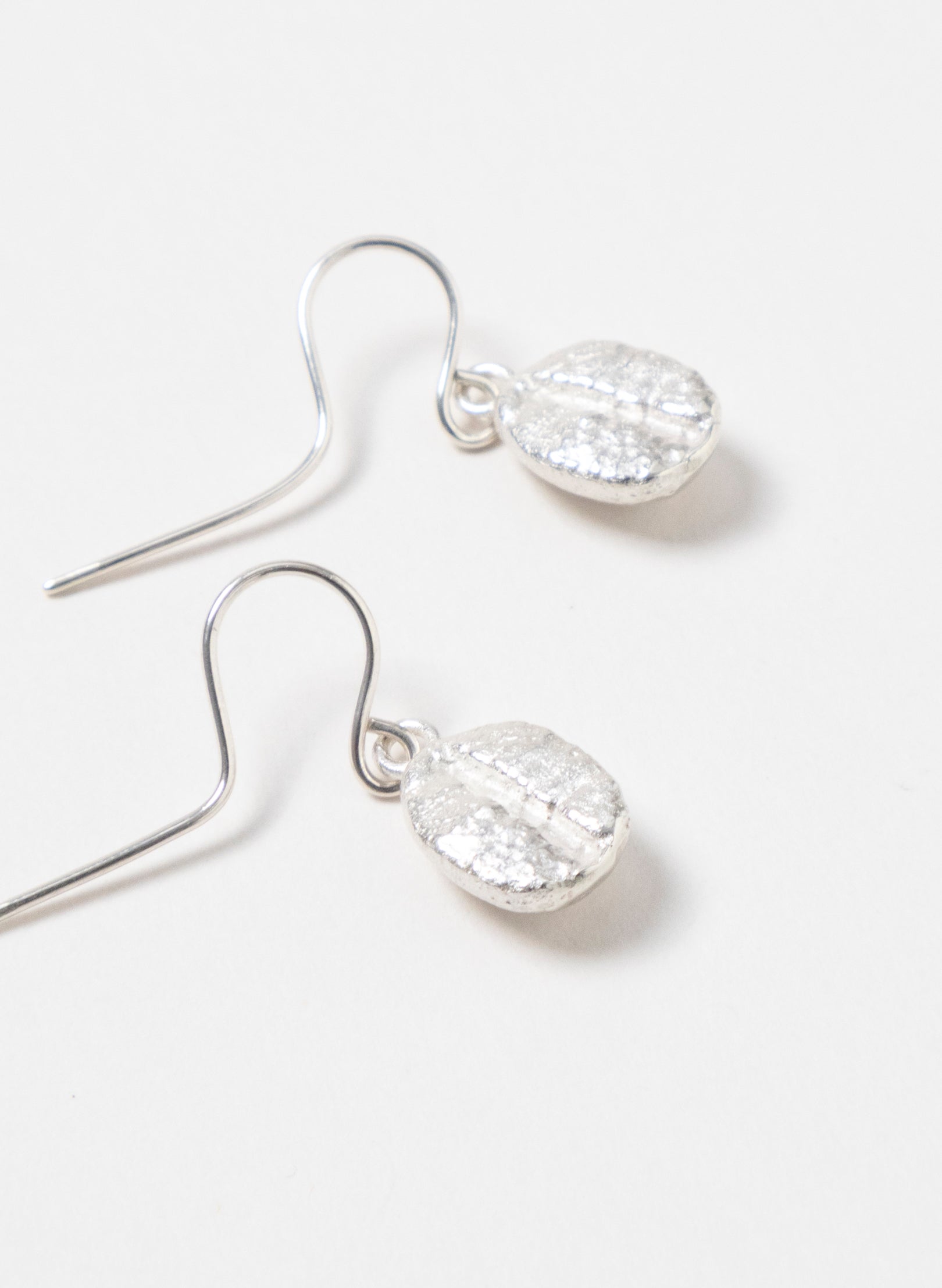 Coffee Bean Earrings - Silver